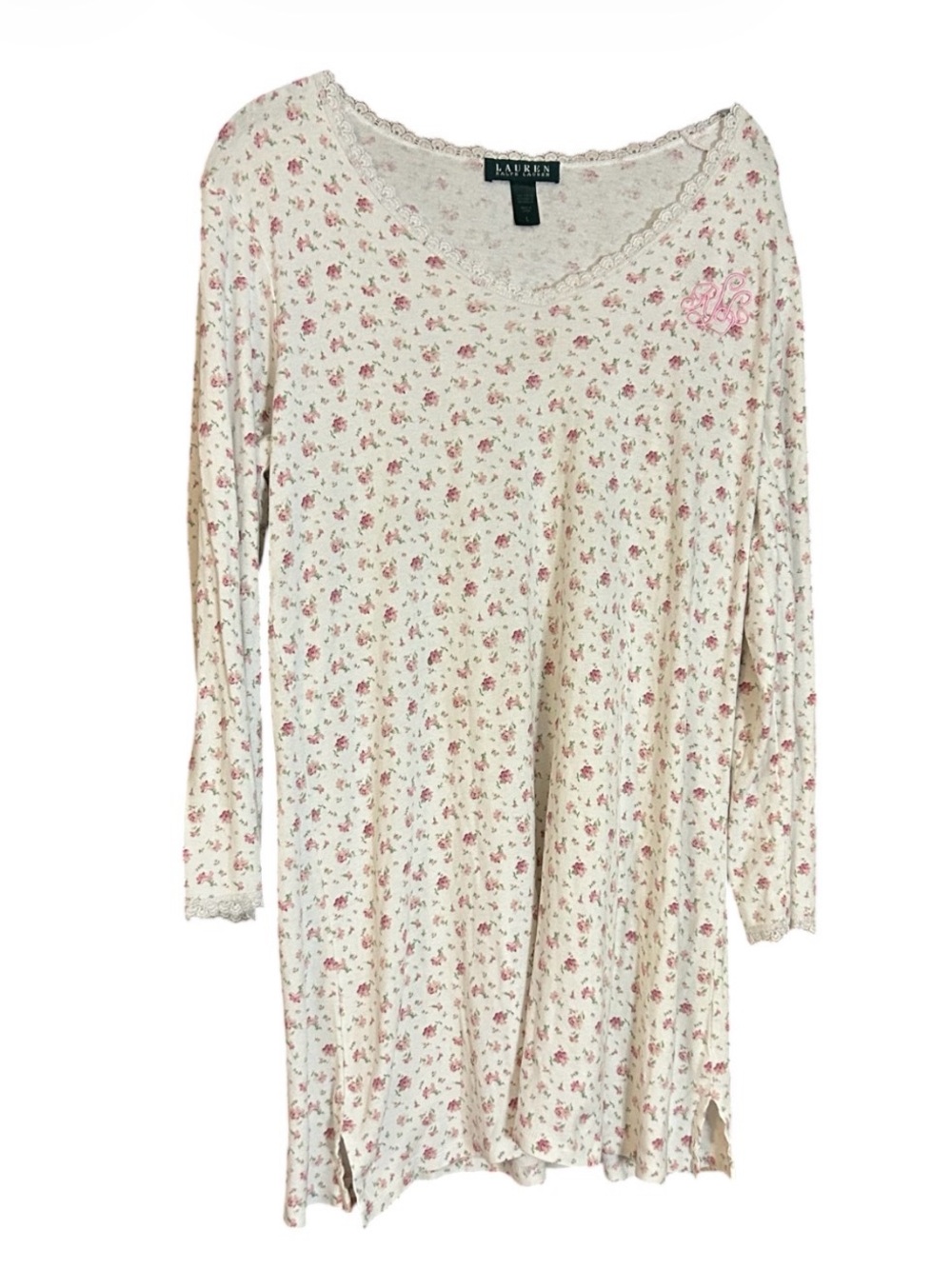 Lauren Ralph Lauren Vintage Floral Nightgown Sleep Shirt Dress - Size L